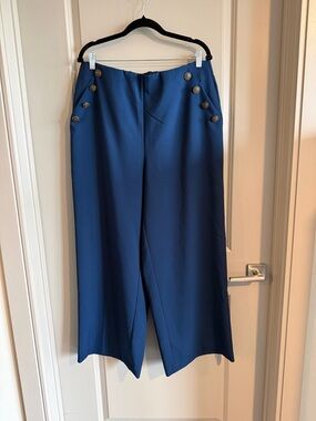 torrid Navy Wide-Leg Sailor Button Pants